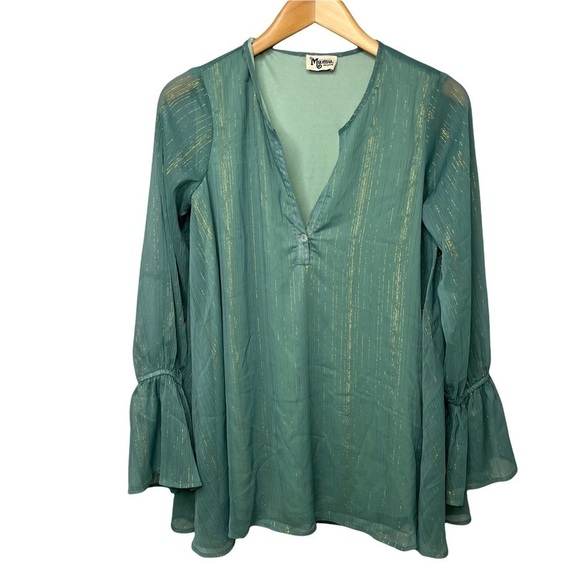 Show Me Your Mumu Perveen Pirate Tunic Top Dress Sage Green Size Medium - Picture 2 of 10